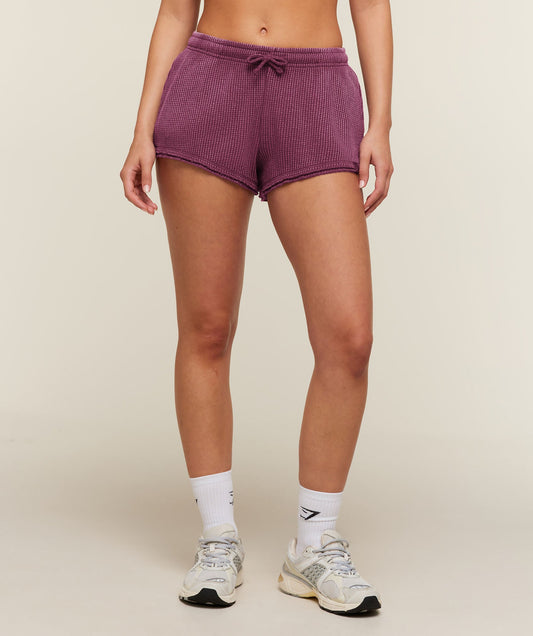 Gymshark Washed Waffle Shorts - Strength Pink/Wash