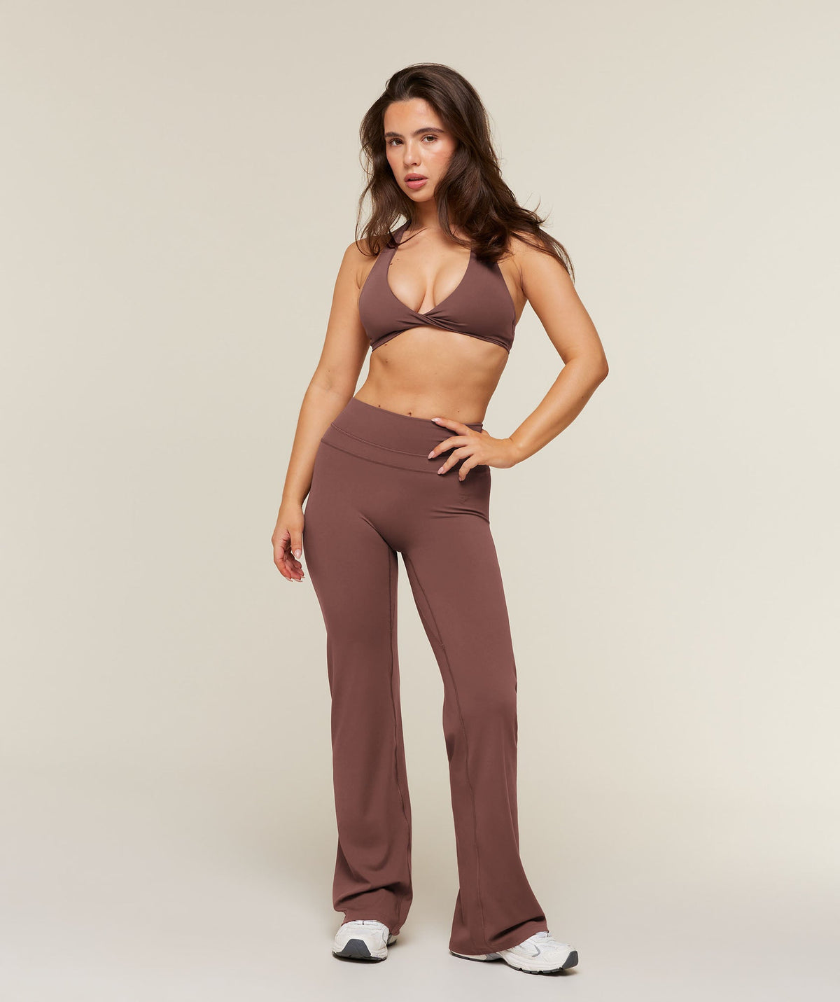 Gymshark Whitney High-Rise Flare Leggings Short - Espresso Brown