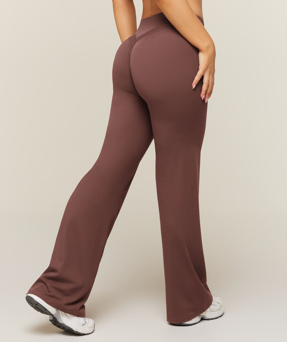 Gymshark Whitney Mid-Rise Flare Leggings Short - Espresso Brown