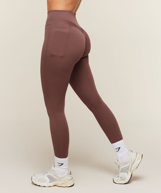 Gymshark Whitney High-Rise Pocket Leggings - Espresso Brown