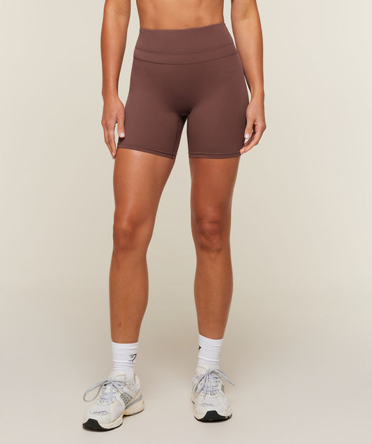 Gymshark Whitney High-Rise Shorts - Espresso Brown