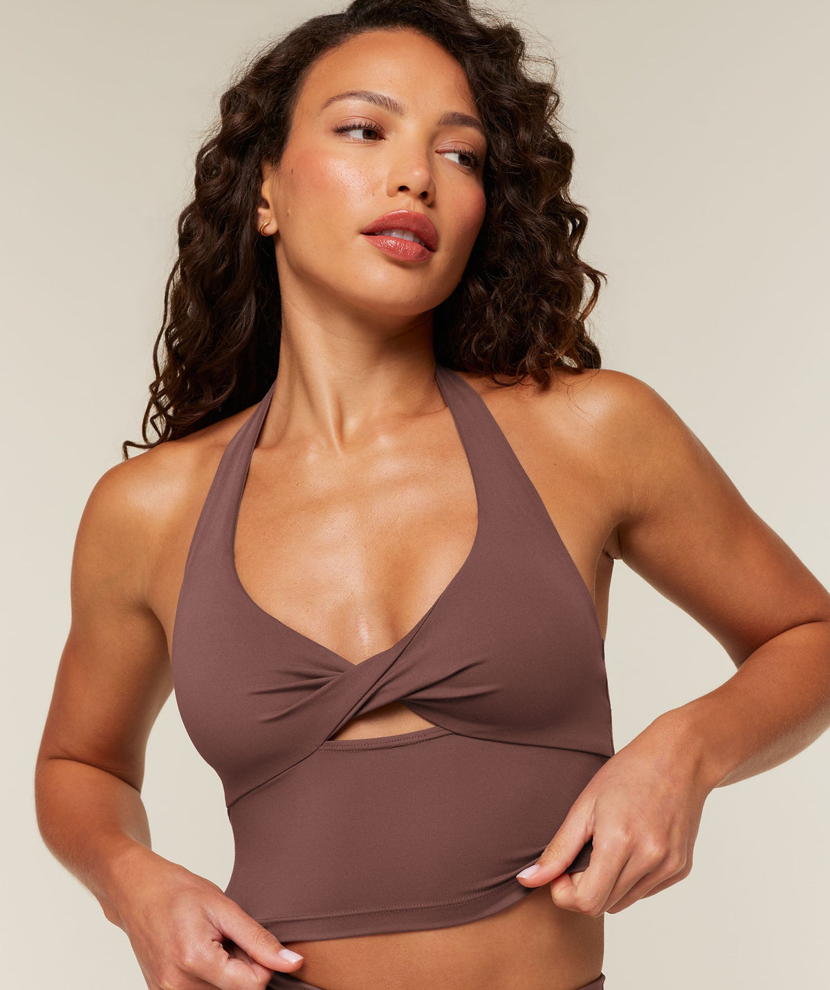 Gymshark Whitney Twist Front Shelf Tank - Espresso Brown