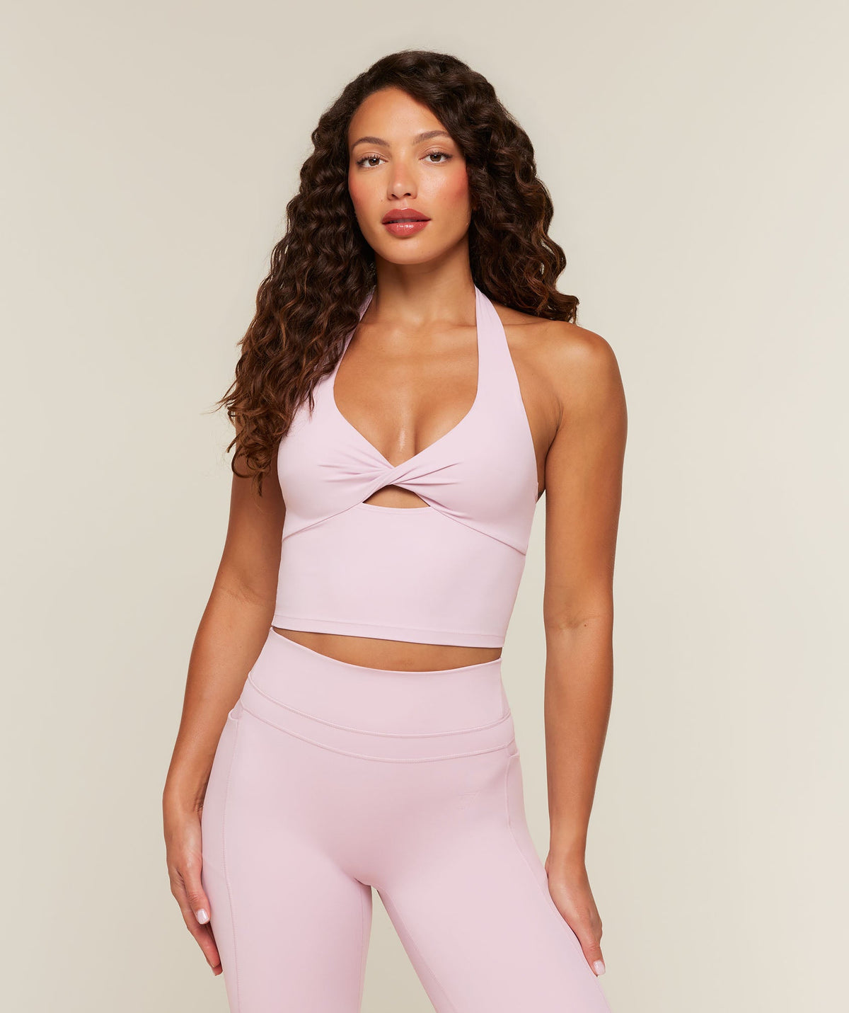 Gymshark Whitney Twist Front Shelf Tank - Haze Pink