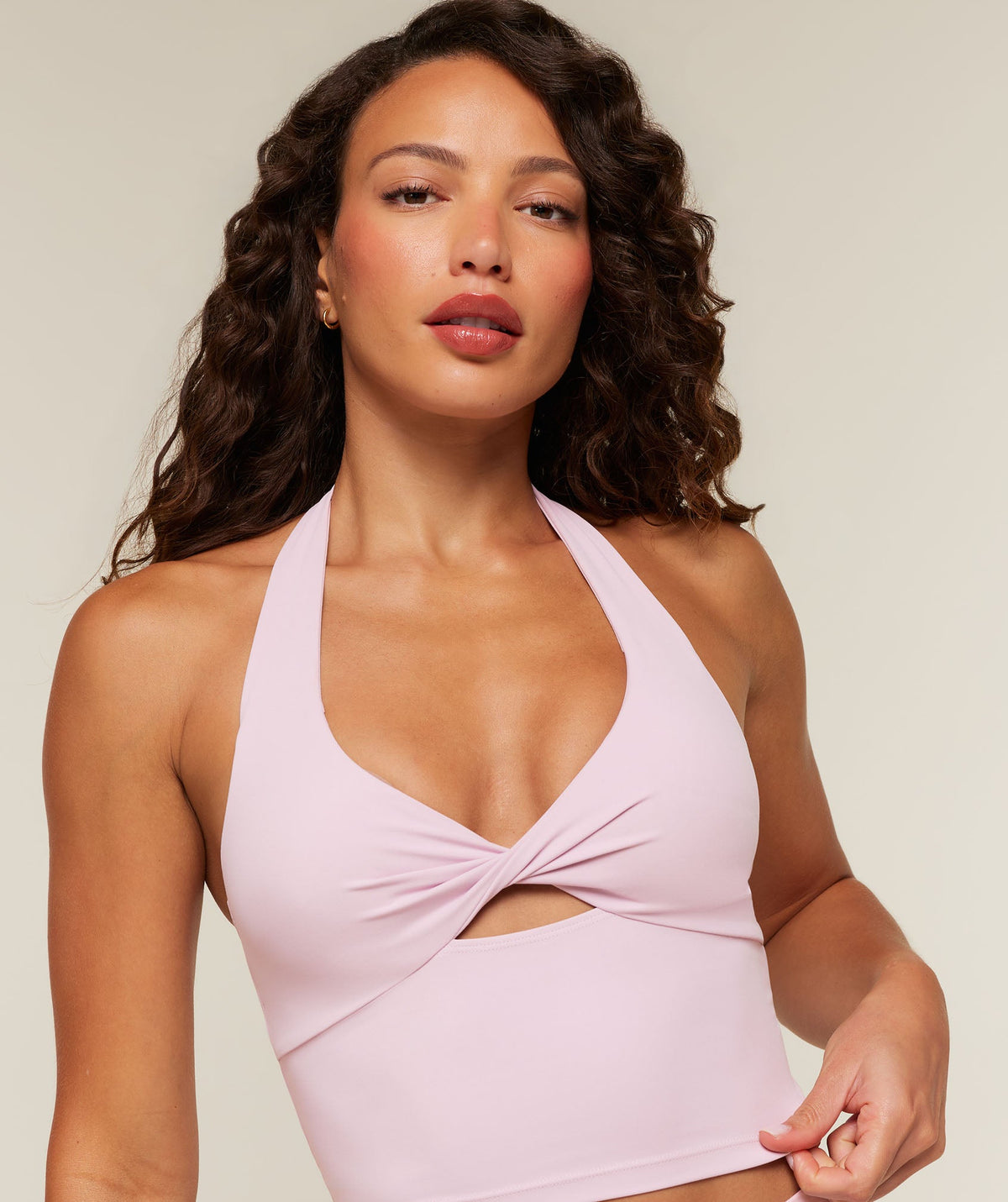 Gymshark Whitney Twist Front Shelf Tank - Haze Pink