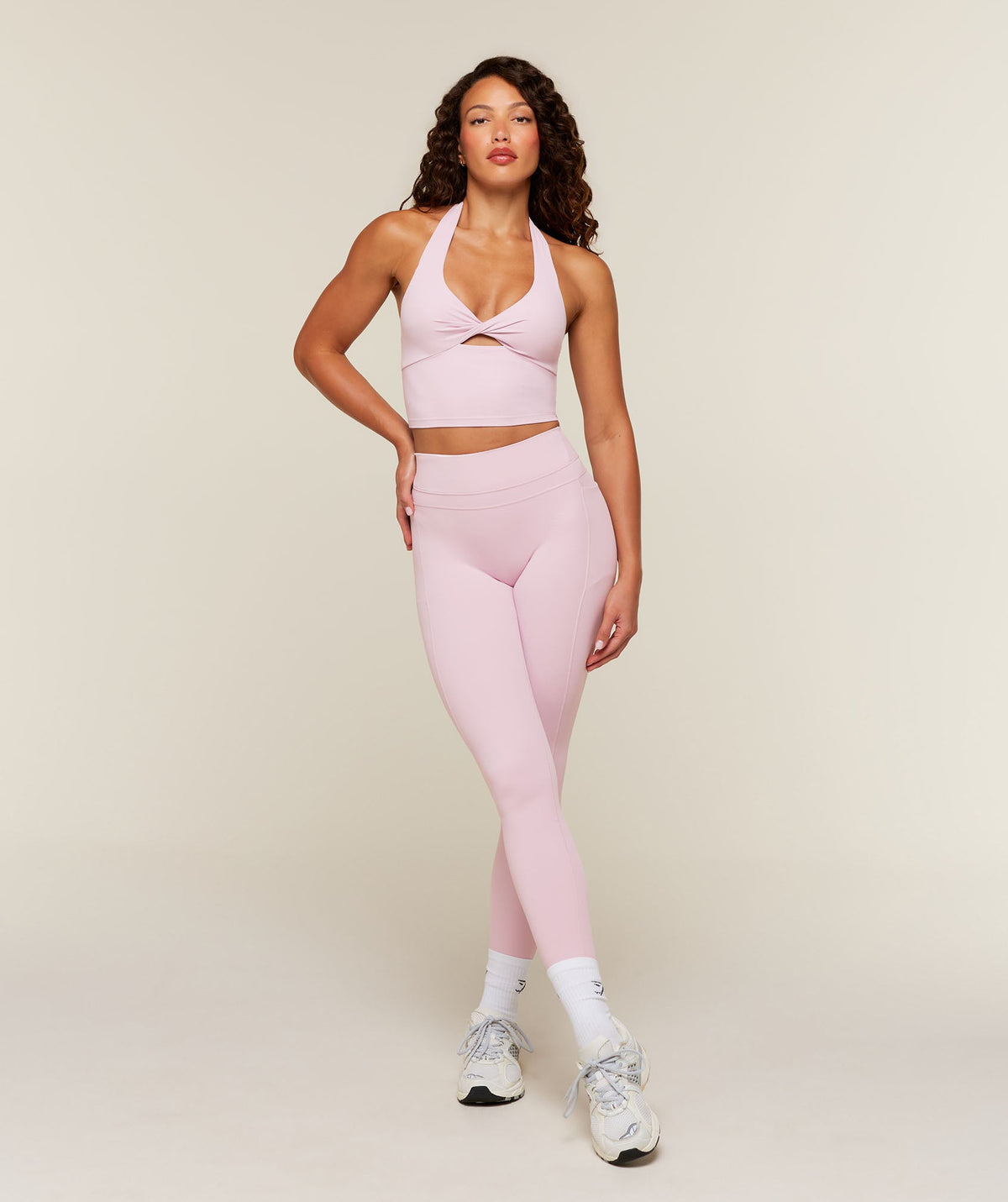 Gymshark Whitney Twist Front Shelf Tank - Haze Pink