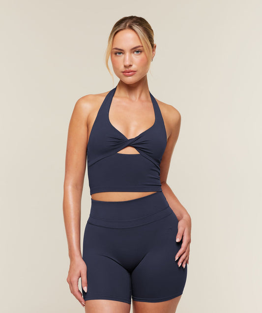 Gymshark Whitney Twist Front Shelf Tank - Heavy Blue