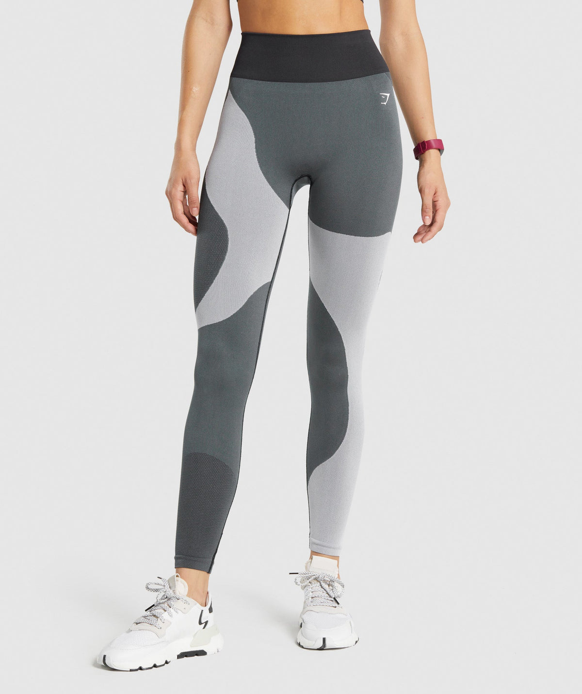 Gymshark WTFlex Seamless High Waisted Leggings - Wavy | Charcoal