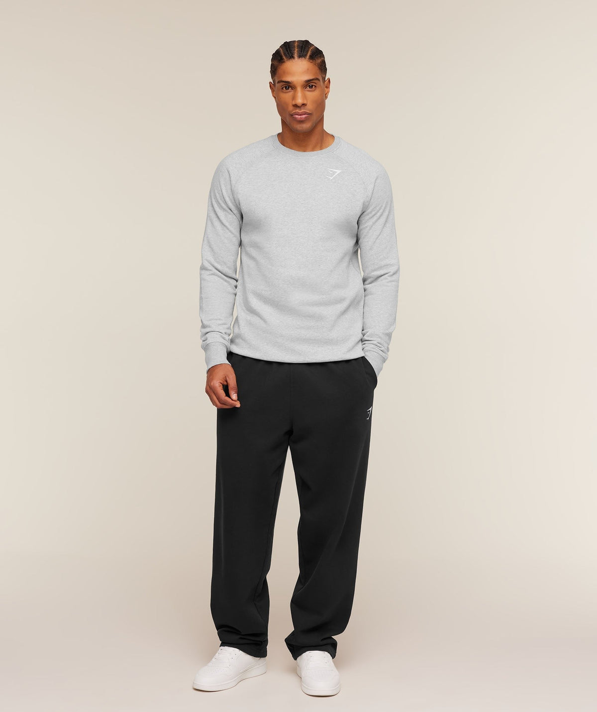 Gymshark Crest Crew - Light Grey Marl