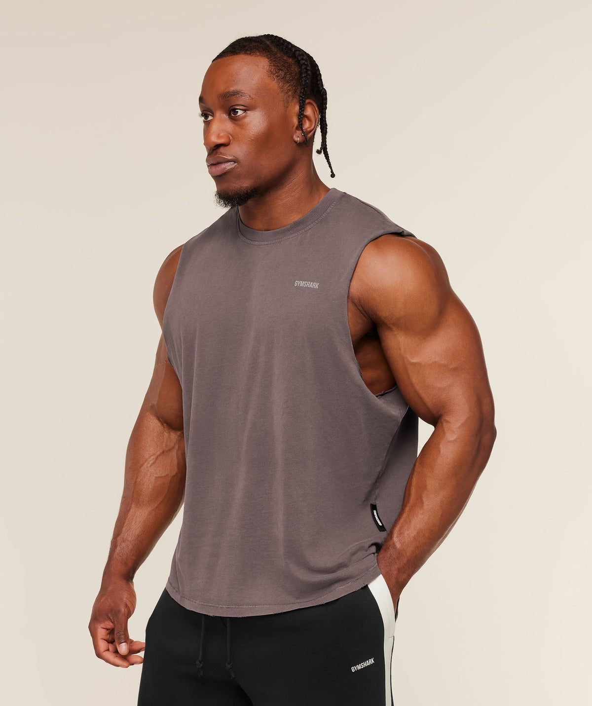Gymshark x CBUM Washed Sleeveless Tee - Greyed Purple