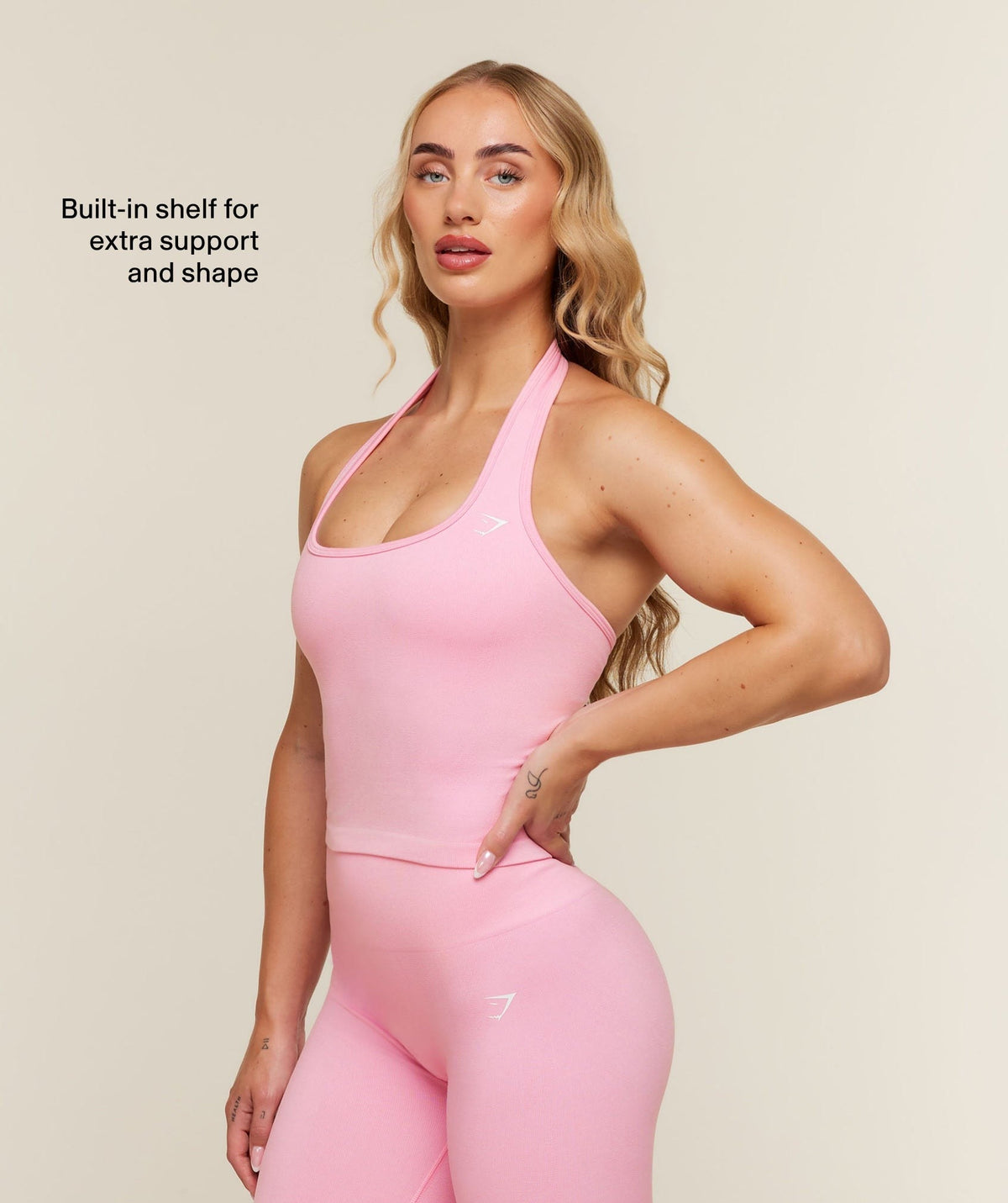 Gymshark Adapt Solid Halter Neck Tank - Poise Pink