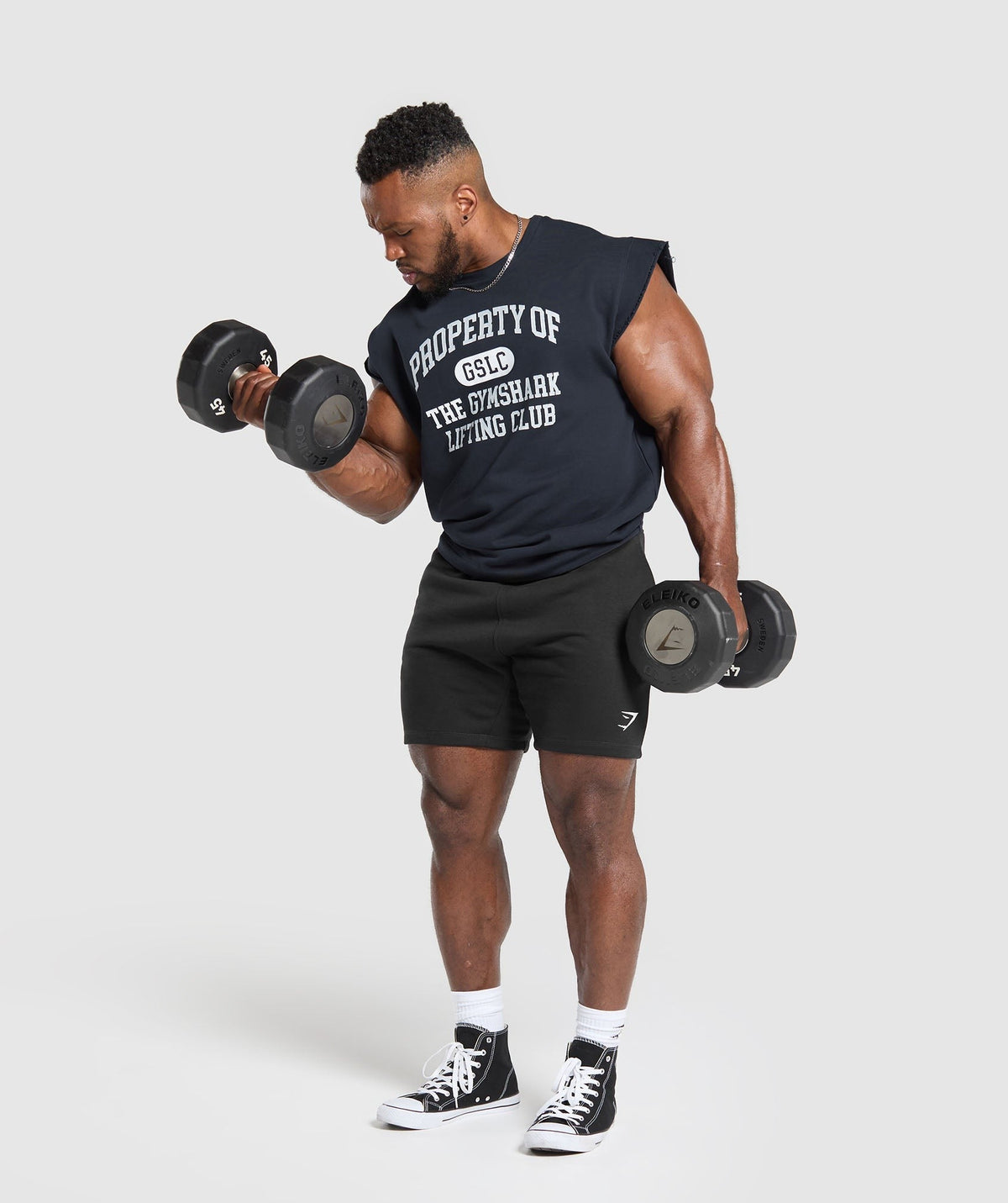 Gymshark Graphic Cut Off Tee - Heavy Blue
