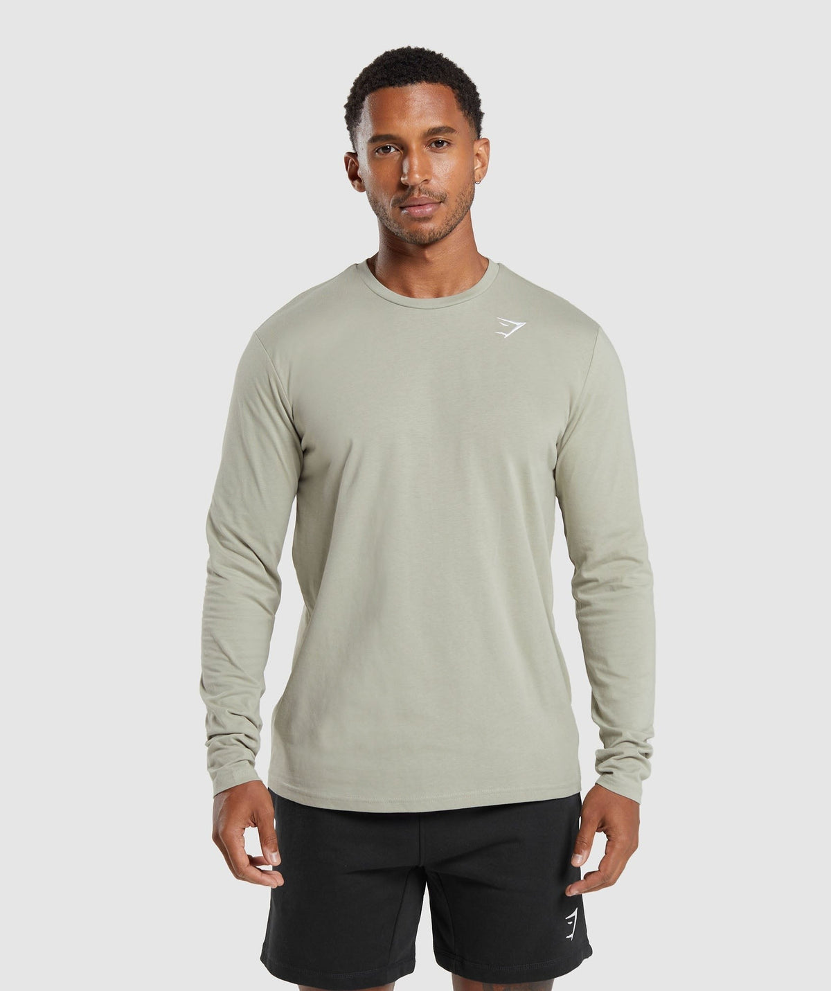 Gymshark Crest Long Sleeve Tee - Stone Grey