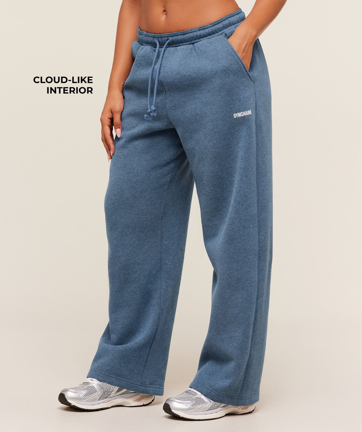 Gymshark Cosy Luxe Straight Leg Regular Joggers - Bros Compound Blue Marl