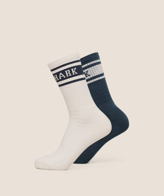 Gymshark Collegiate Crew Sock 2pk - Stealth Blue