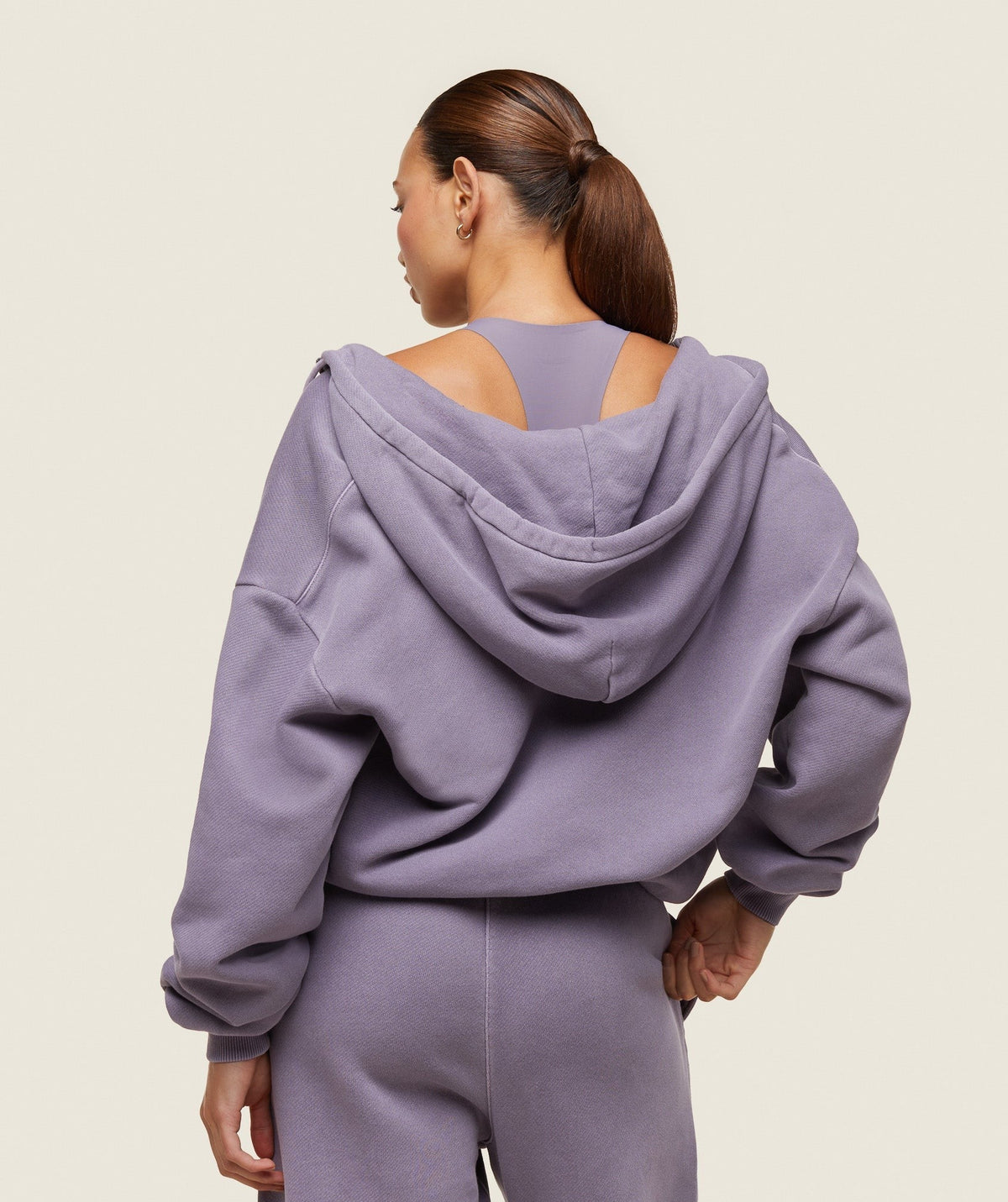 Gymshark Comfort Oversized Full Zip Hoodie - Fog Purple/Pigment Garment Dye + Wash