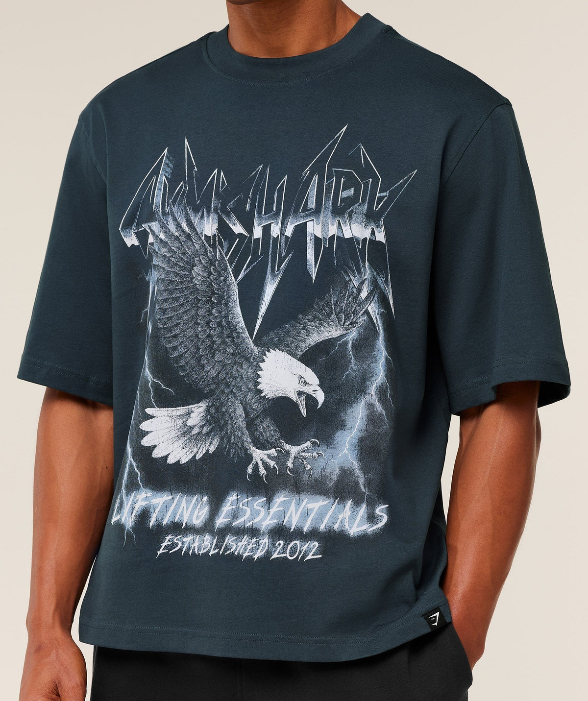 Gymshark Eagle Band Style Graphic Tee - Stealth Blue