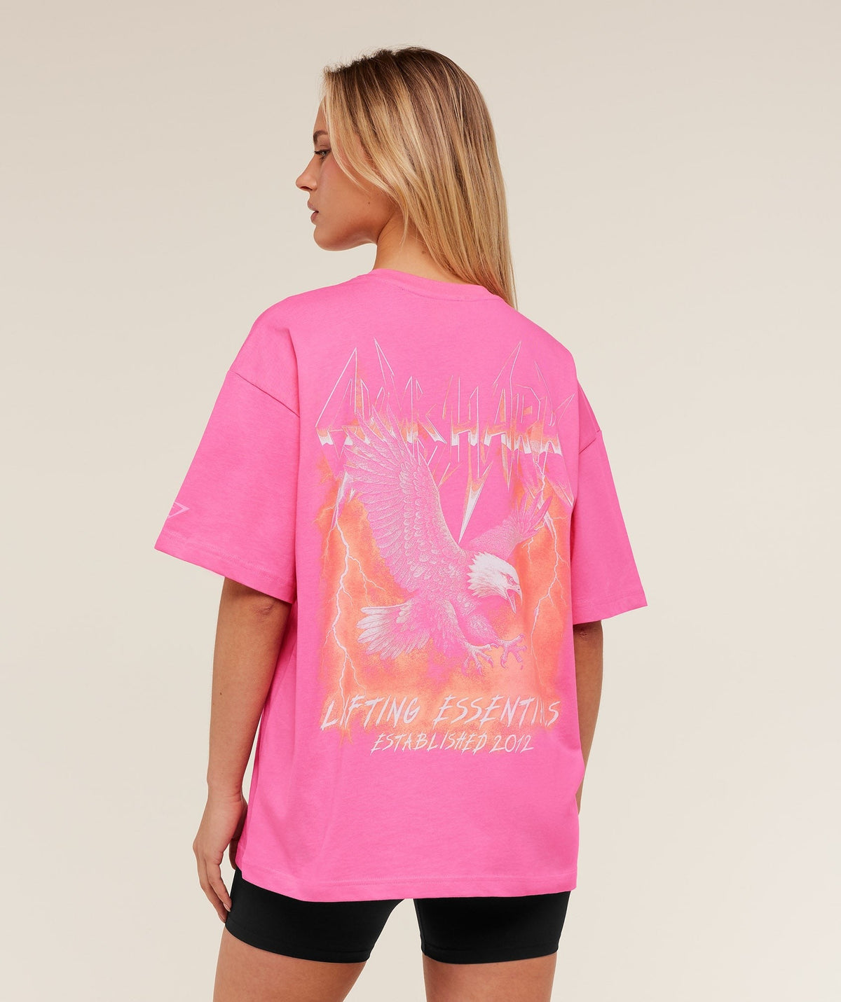 Gymshark Eagle Band Style Graphic Short Sleeve Tee - Electric Pink