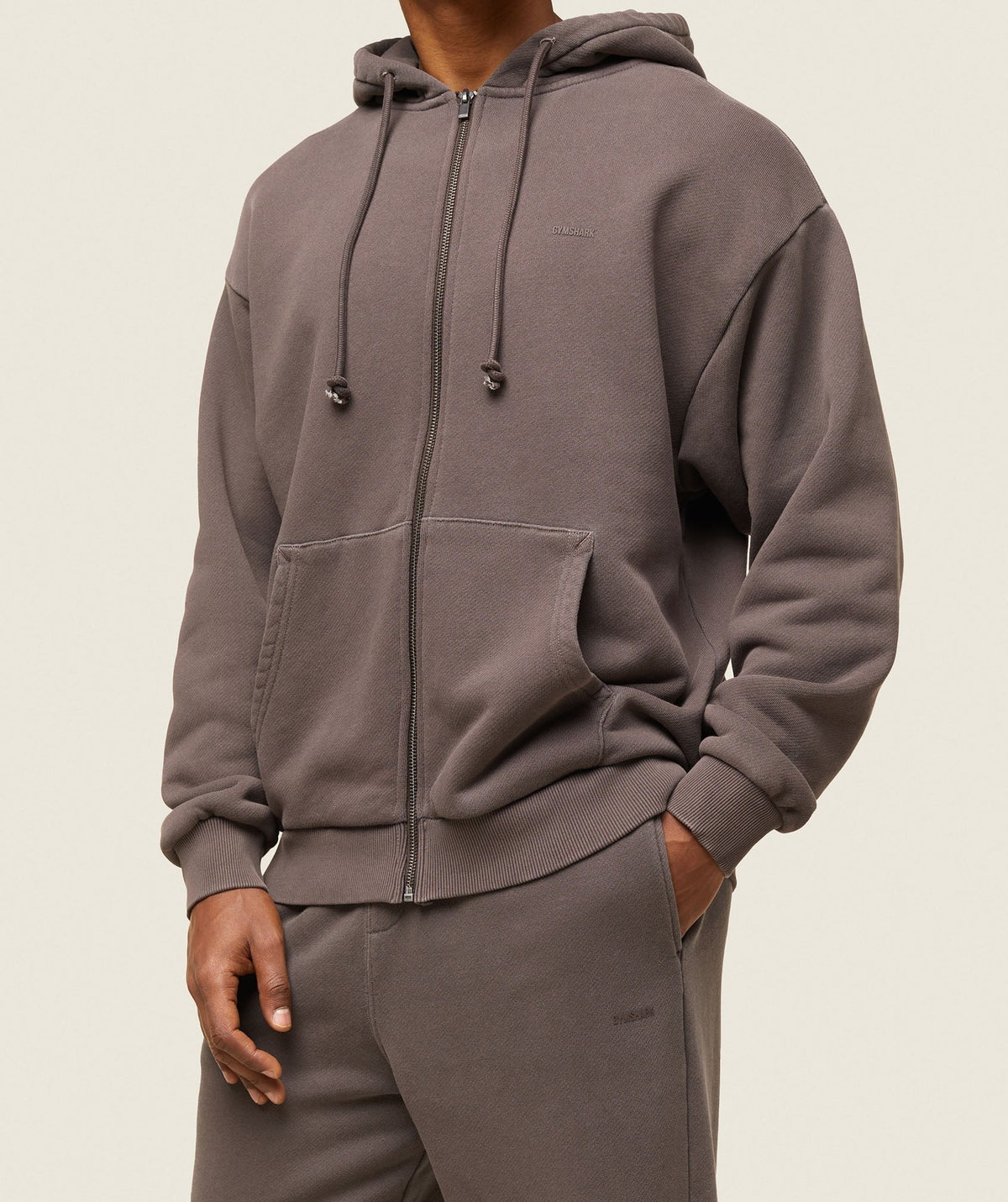 Gymshark Lifestyle Relaxed Zip Hoodie - Archive Brown