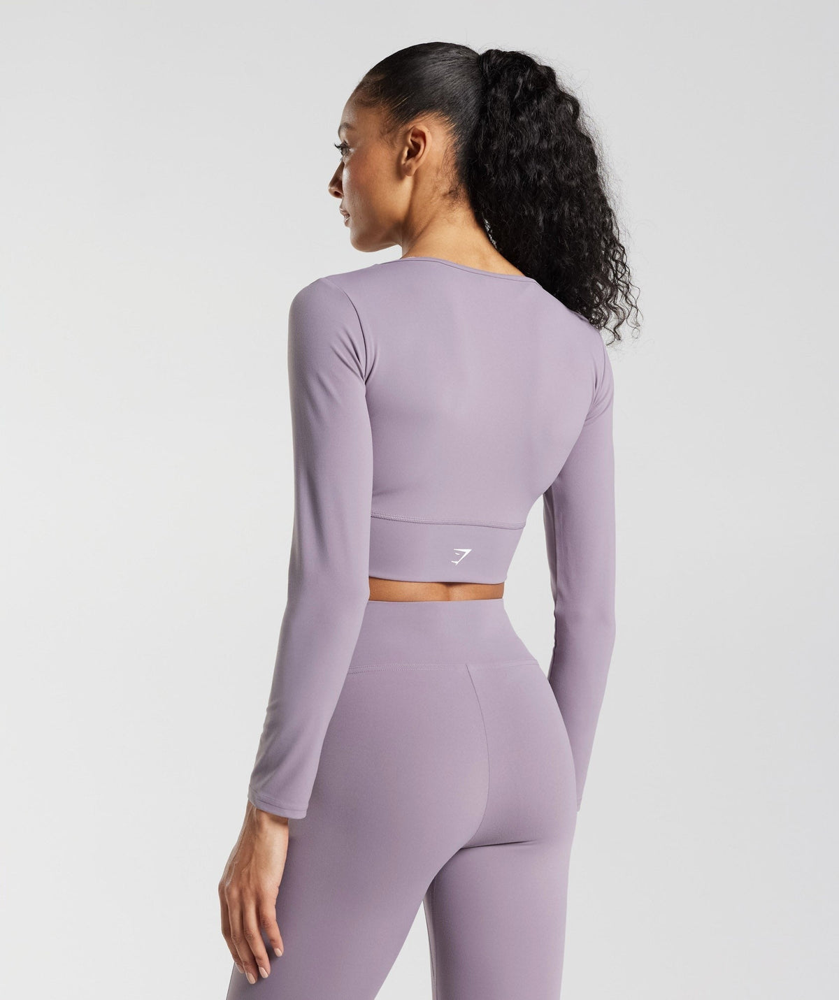 Gymshark Crossover Long Sleeve Crop Top - Purple