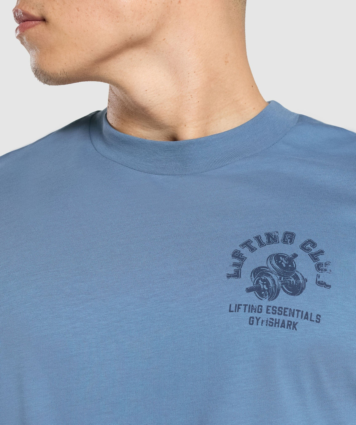 Gymshark Dumbbells Long Sleeve Tee. - Faded Blue