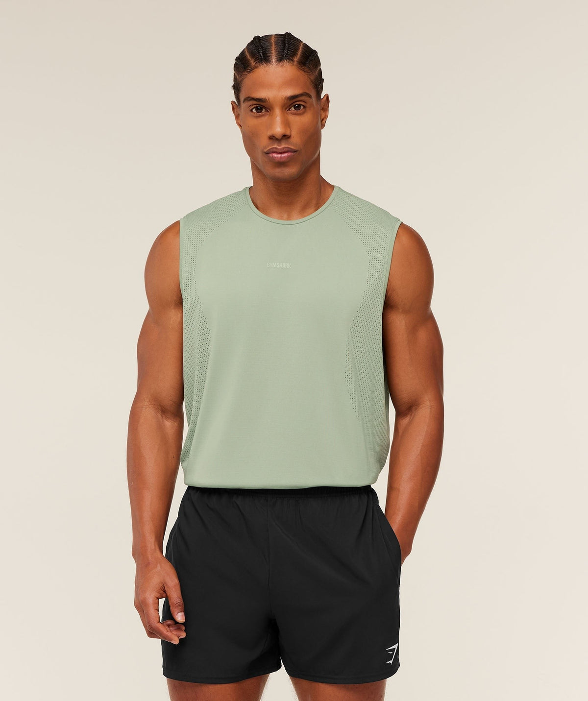 Gymshark Distance Seamless Tank - Haze Green