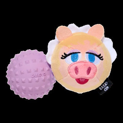 Miss Piggy as “Bouncing Emily Catch-it” Plush 2-in-1 Rip and Reveal Dog Toy