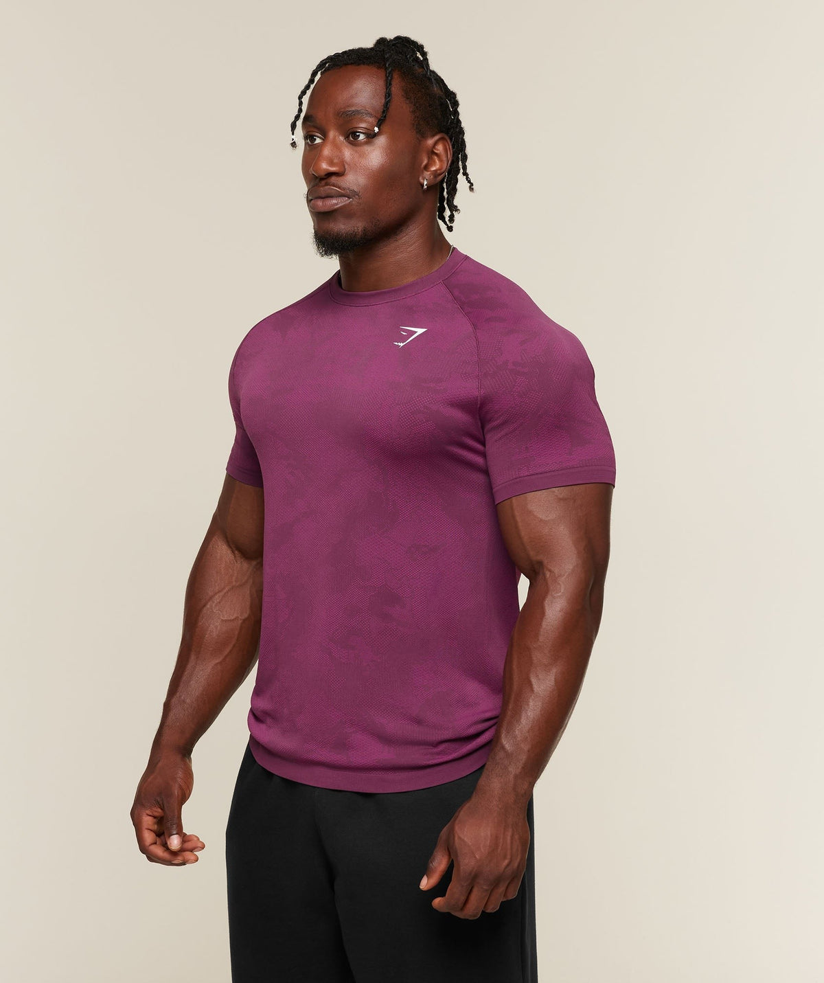 Gymshark Geo Seamless Tee - Strength Pink/Performance Pink