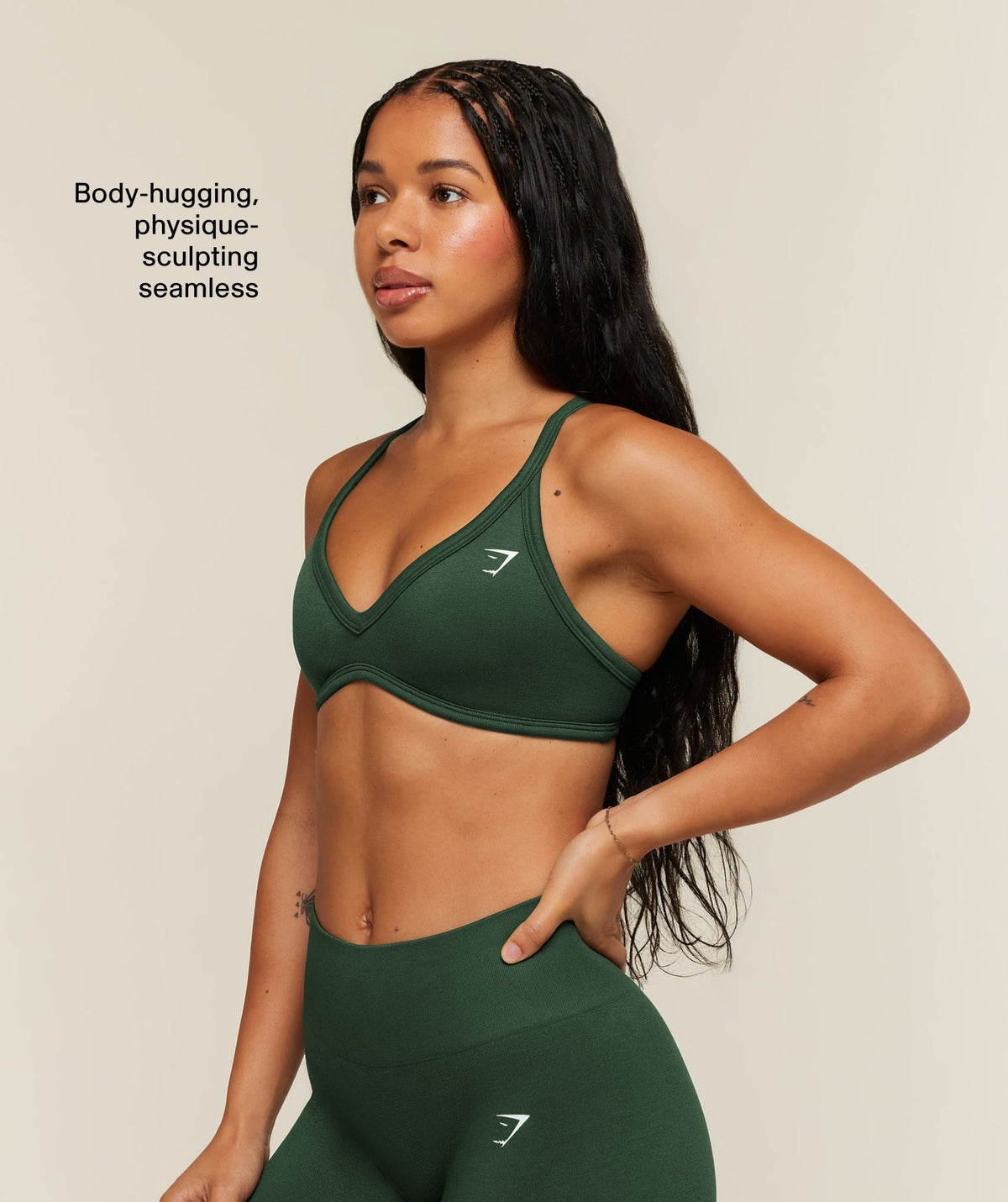 Gymshark Adapt Solid Sports Bra - Earth Green