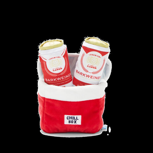 Bite Lite Beer Cooler Plush Multi-Part + Enrichment Dog Toy