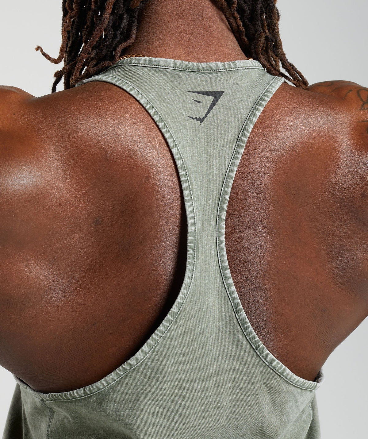 Gymshark Power Washed Stringer - Dusk Green/Acid Wash Small Ball