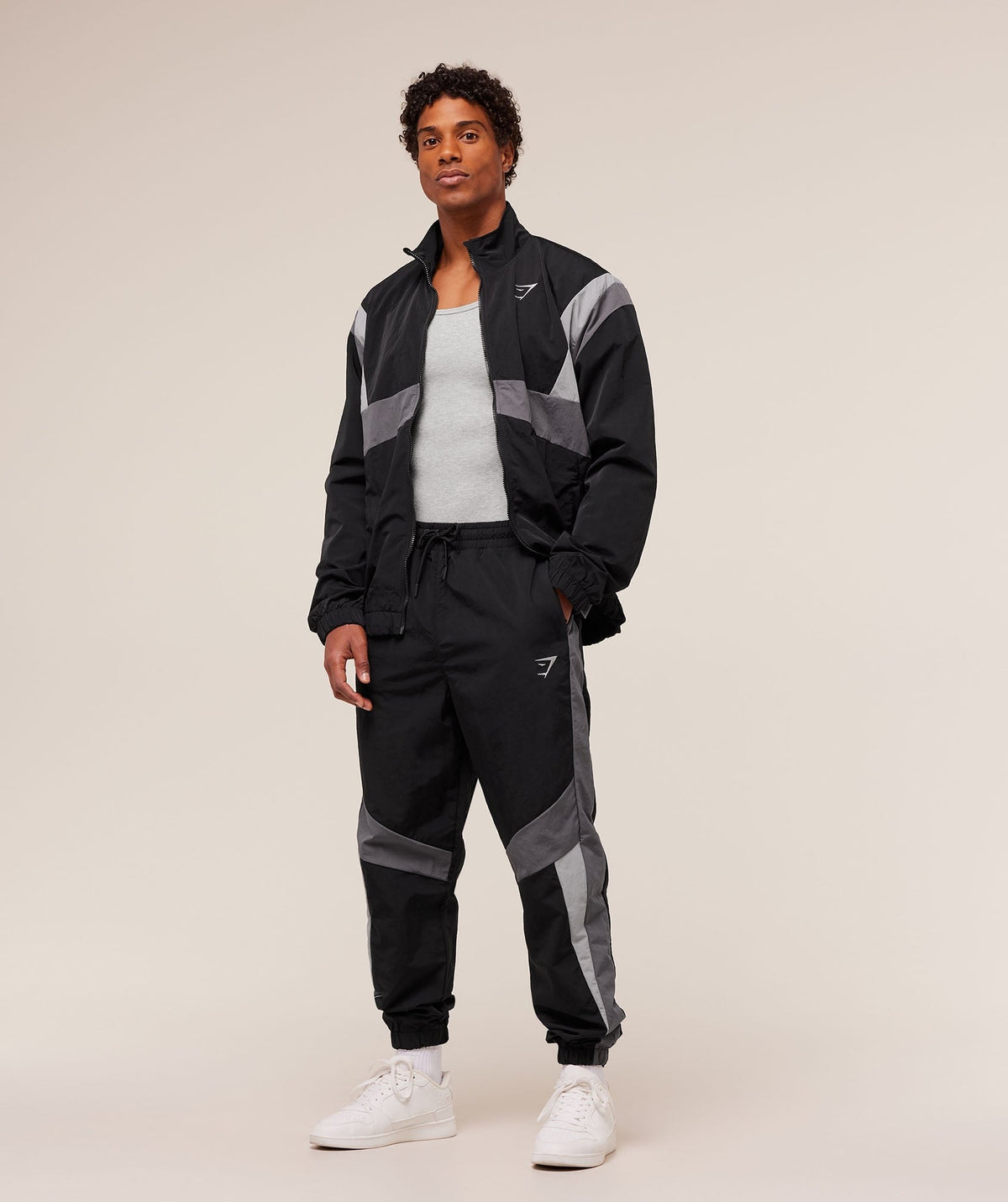 Gymshark Retro Track Pant - Black/Dark Grey/Smokey Grey