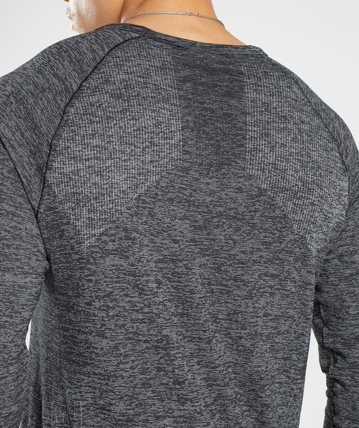 Gymshark Retake Seamless Long Sleeve Tee - Black/White Marl