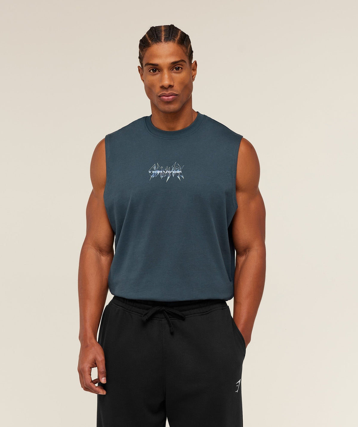 Gymshark Eagle Band Style Graphic Tank - Stealth Blue