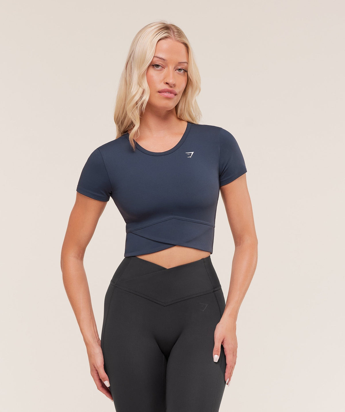 Gymshark Crossover Midi Top with Shelf - Heavy Blue