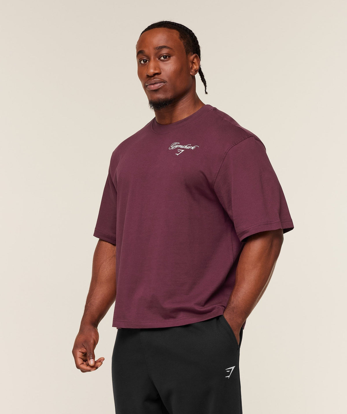 Gymshark Eagle Script Graphic Tee - Impact Burgundy