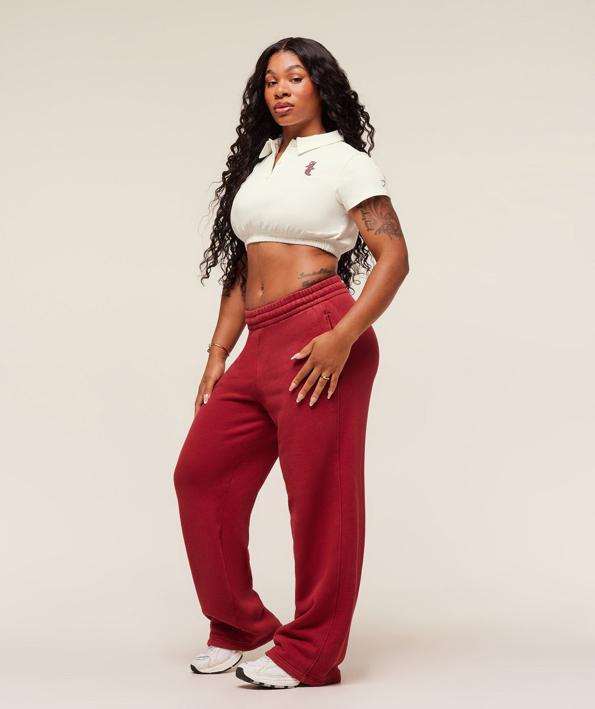 Gymshark x Analis Cropped Polo - Soft White