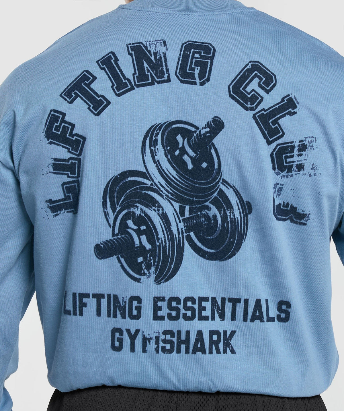 Gymshark Dumbbells Long Sleeve Tee. - Faded Blue