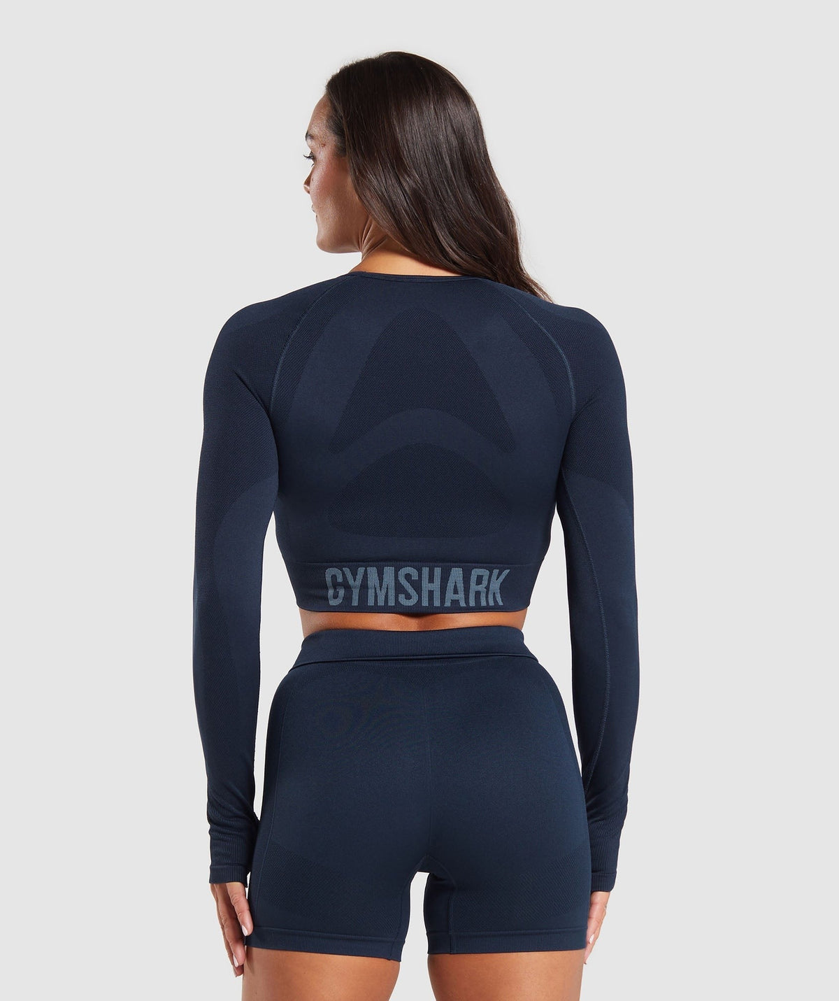 Gymshark Flex Long Sleeve Crop Top - Navy/Denim Blue