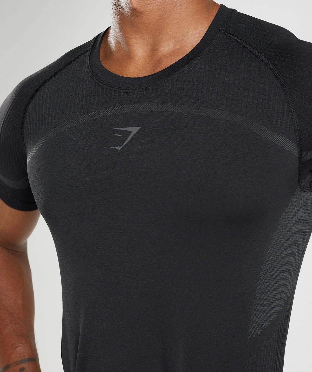 Gymshark 315 Seamless Tee - Black/Charcoal Grey