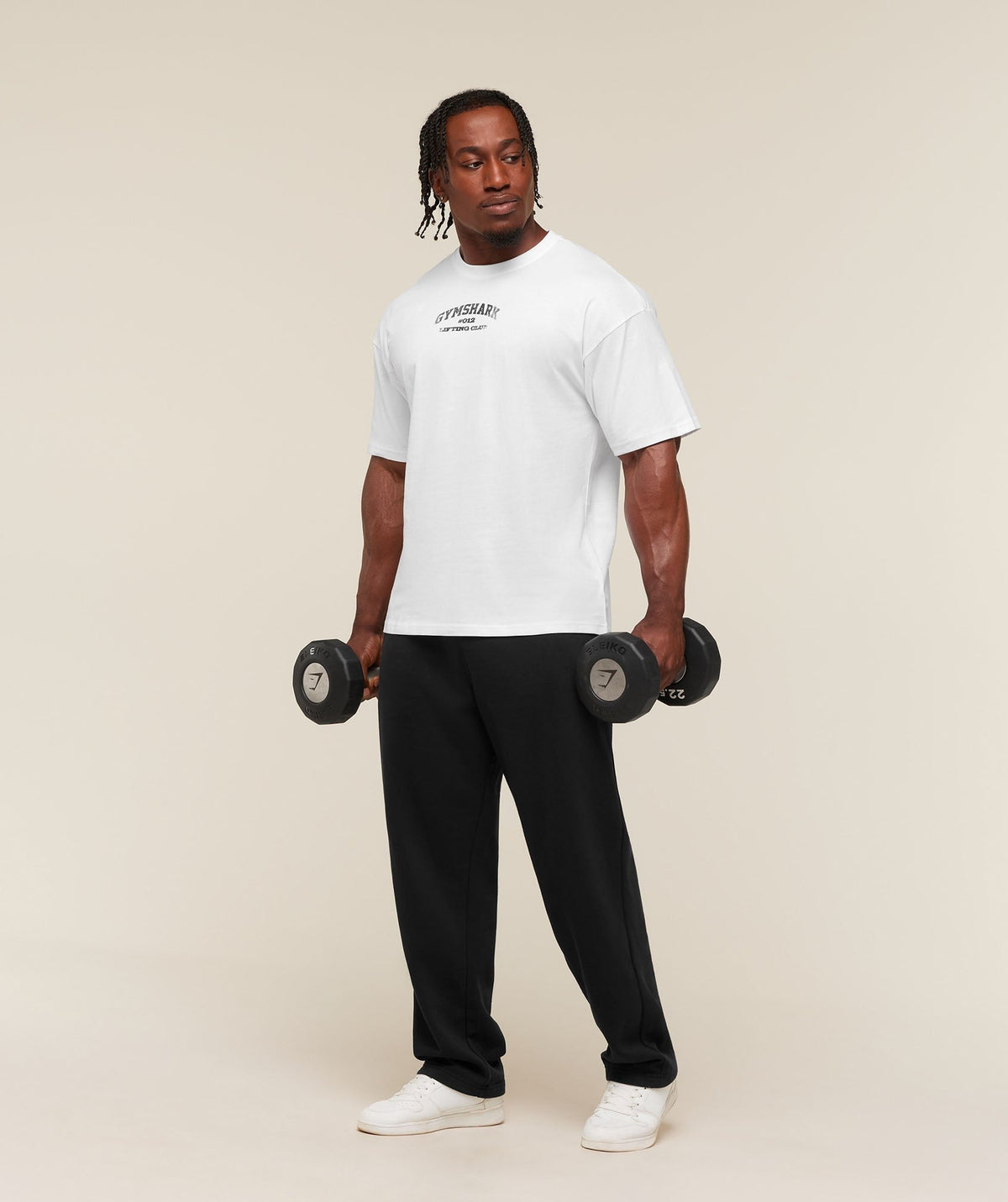 Gymshark Faded Collegiate Graphic Tee - White