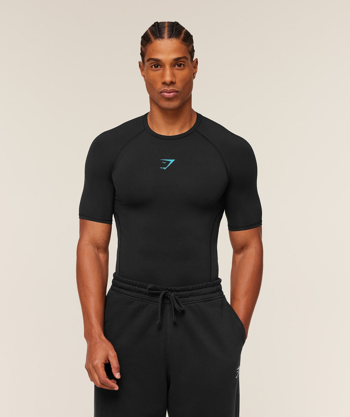 Gymshark Element Baselayer Tee - Black/Brand Blue