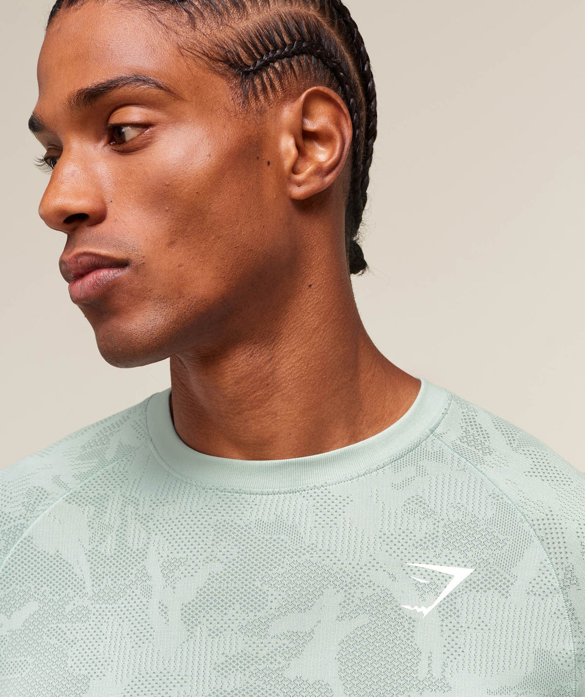 Gymshark Geo Seamless Long Sleeve Tee - Morning Blue/Celeste Blue