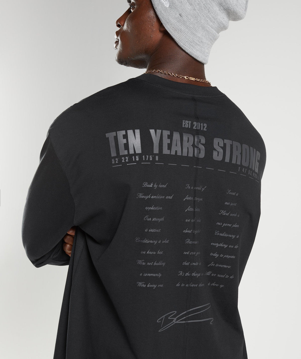 Gymshark GS 10 Year Oversized Long Sleeve Tee - Black