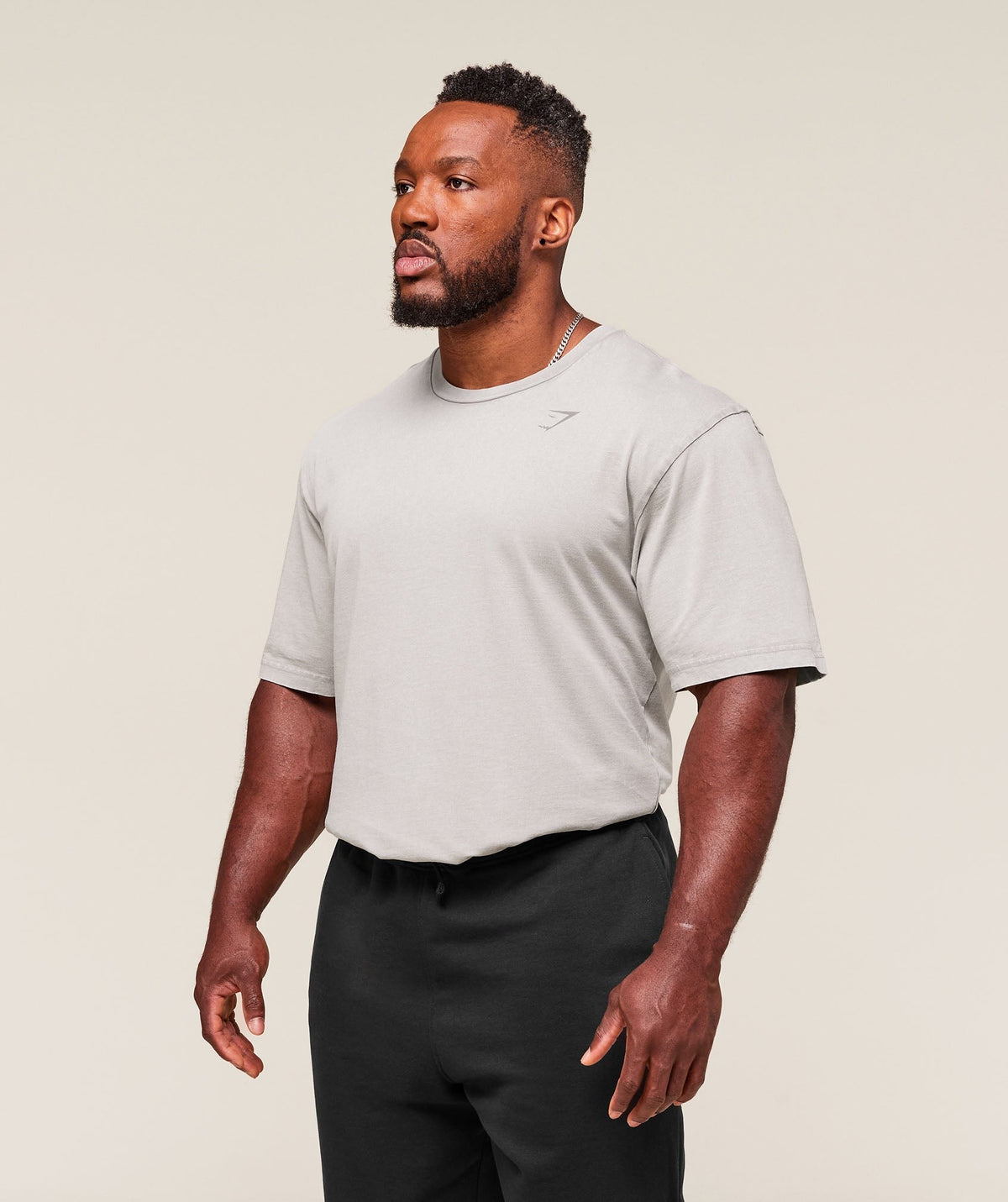 Gymshark Power Washed Tee - Smokey Grey/Acid Wash Small Ball