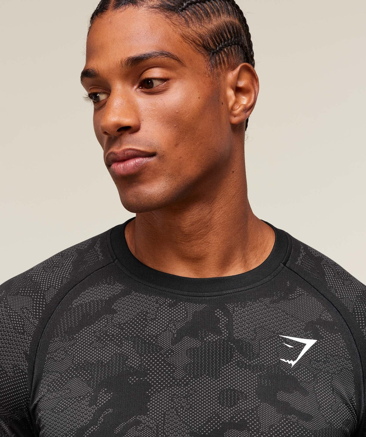 Gymshark Geo Seamless Long Sleeve Tee - Black/Charcoal Grey