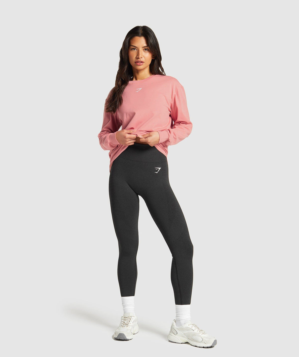Gymshark Fraction Long Sleeve Tee - Classic Pink