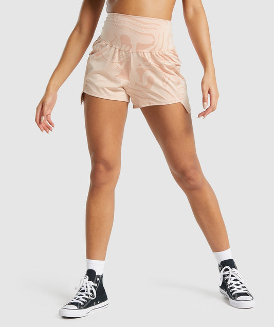 GS Power Jacquard Shorts - Light Pink Print