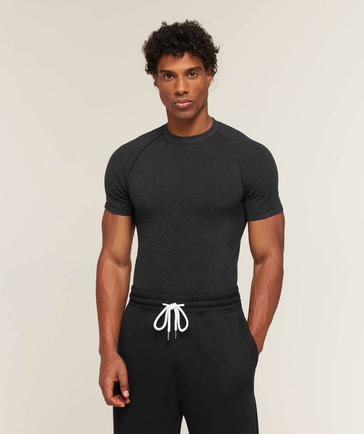 Gymshark Cotton Seamless Tee - Black Marl