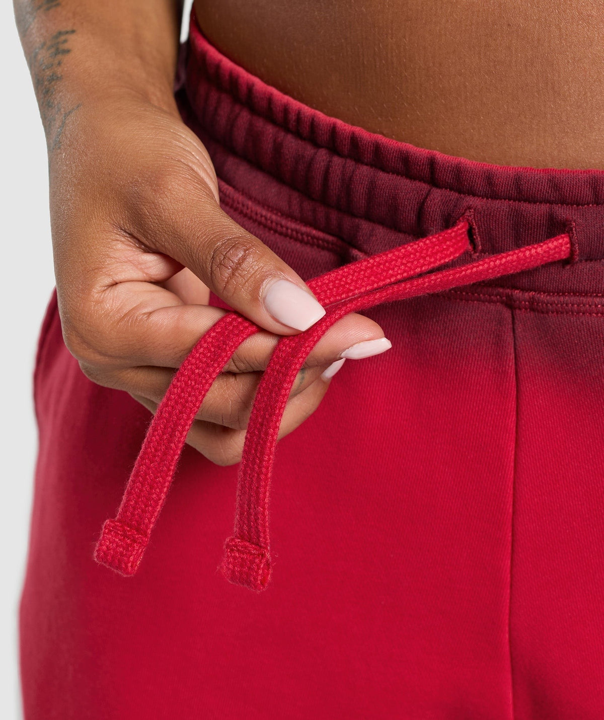 Gymshark Gains Washed Loopback Joggers - Conditioning Red/Sets Red/Spray Dye