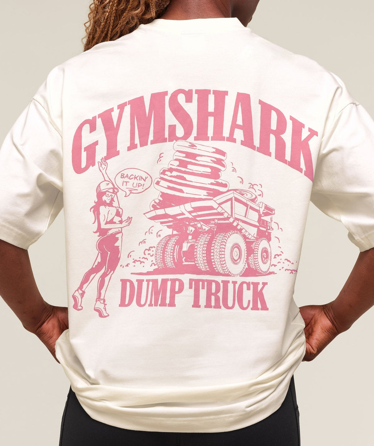 Gymshark Dump Truck Graphic Oversized Tee - Soft White